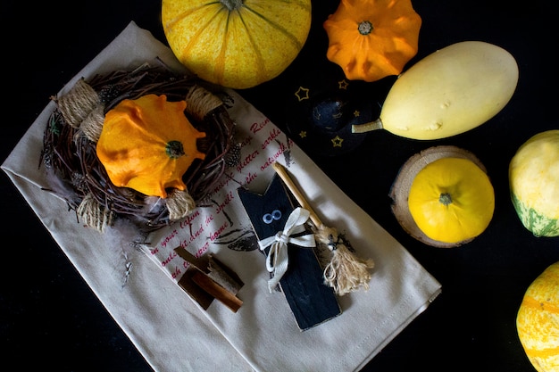 Calabaza de otoño en el día de halloween