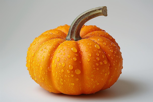 Calabaza de otoño naranja fresca aislada sobre un fondo blanco