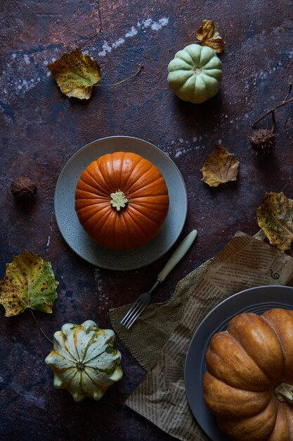 Calabaza en un plato.