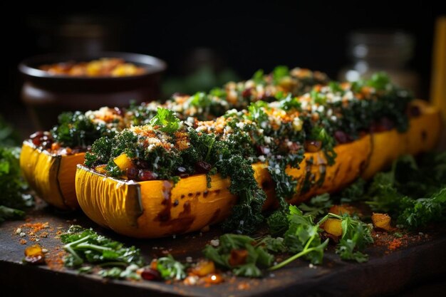 Foto calabaza rellena de maní y quinoa