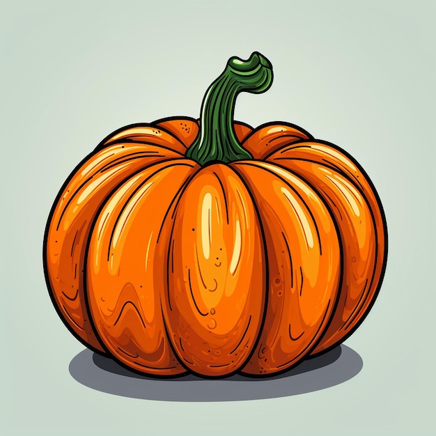 Calabaza sobre un fondo claro Ilustración vectorial en estilo boceto