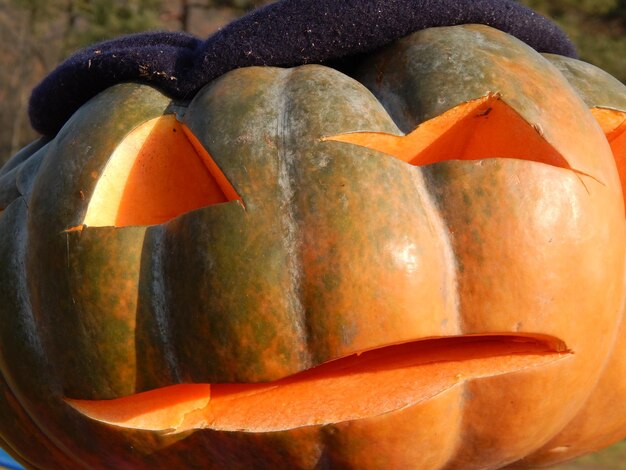 Calabaza tallada para el día de fiesta de Halloween