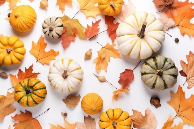 Calabazas de acción de gracias sobre fondo de madera rústica banner de ajuste de mesa de concepto de festival de cosecha de otoño