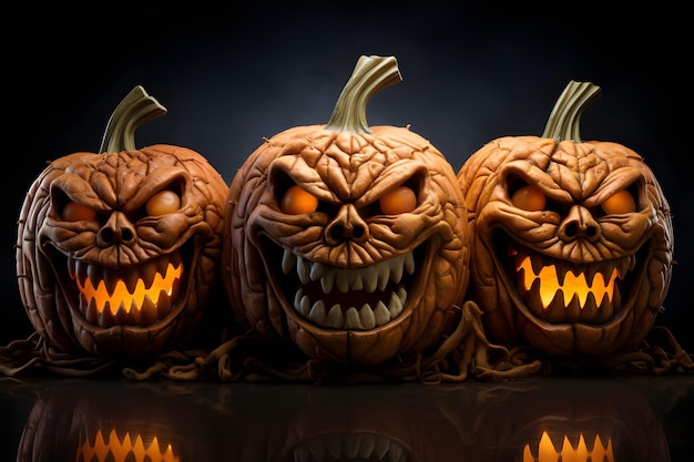 Calabazas de halloween com risa diabolica