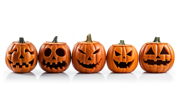 Calabazas de Halloween aisladas sobre fondo blanco