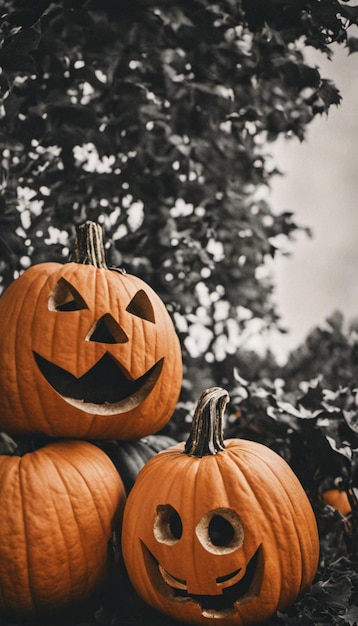 Foto calabazas de halloween creadas por ai