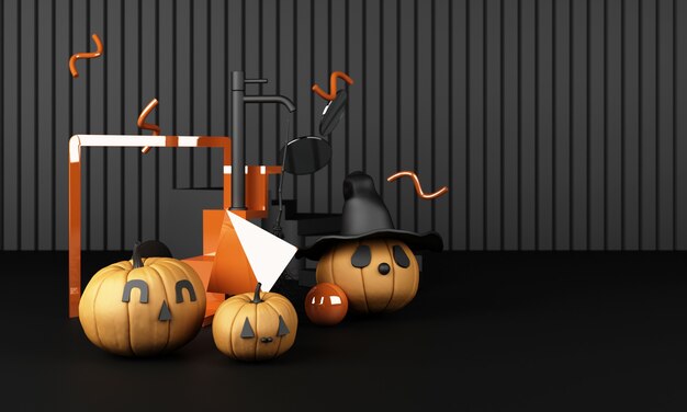 Calabazas de halloween con formas geométricas | Foto Premium Calabazas de halloween con formas geométricas | Foto Premium