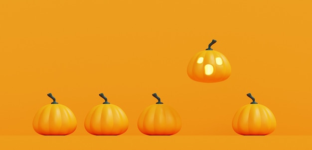 Calabazas de halloween naranja sobre naranja