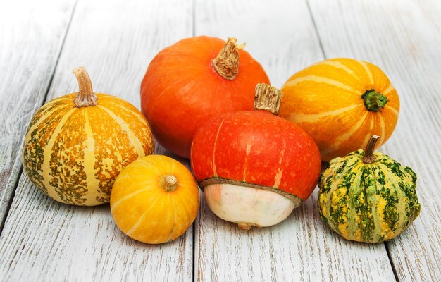 Calabazas en la mesa