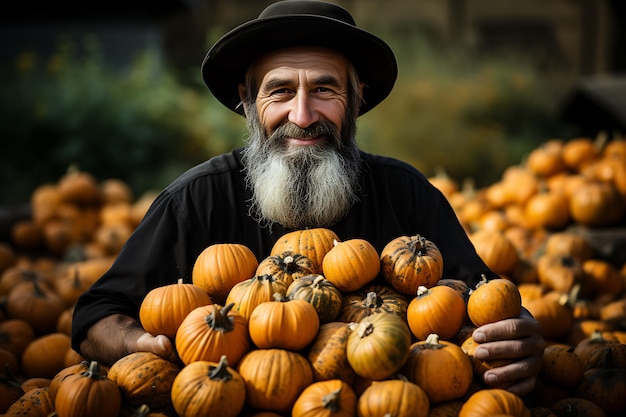 calabazas naranjas en la granja