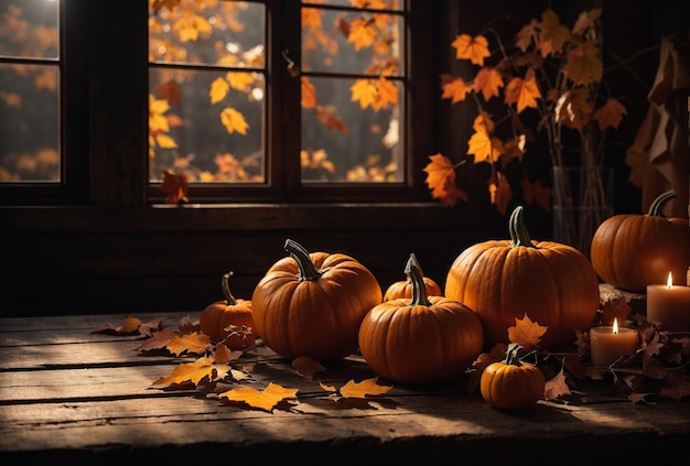 Calabazas rústicas de otoño