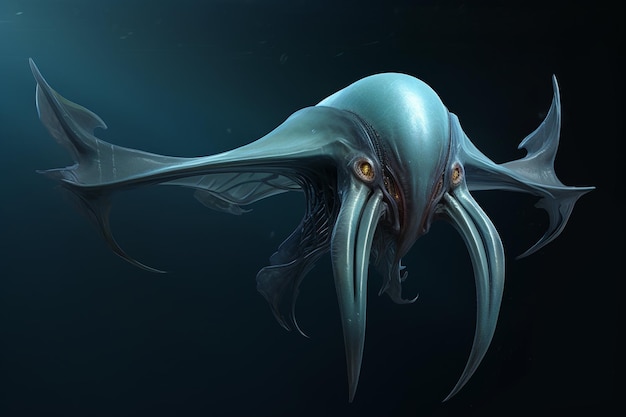 Calamara vampira, criatura das profundezas do mar.