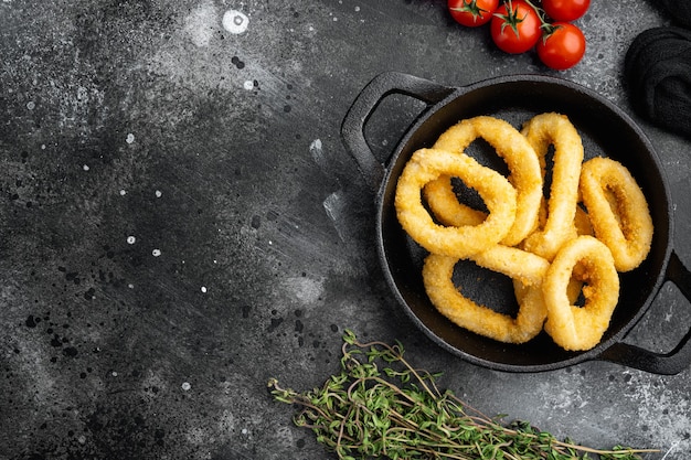 Foto calamari frito ou anéis de cebola