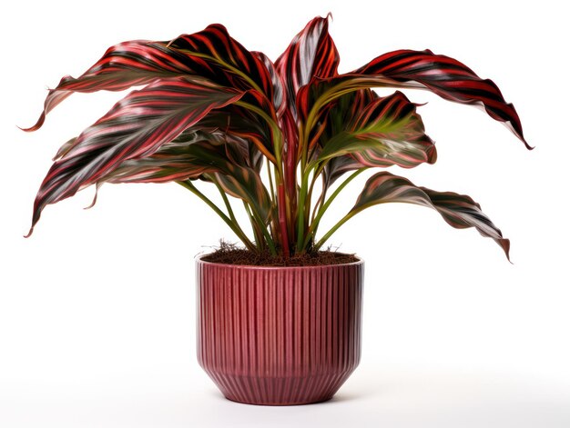 Calathea Studioaufnahme isoliert auf klarem Hintergrund, generative KI