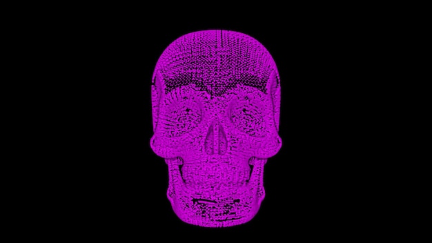 Calavera en 3D formada por miles de pequeños corazones rosados Amor mortal Peligro atractivo