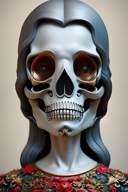 Una calavera con una calavera se muestra con la palabra calavera.