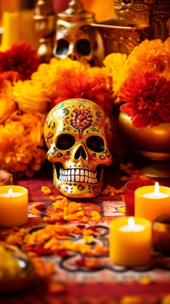 Calavera decorativa del Día de Muertos.