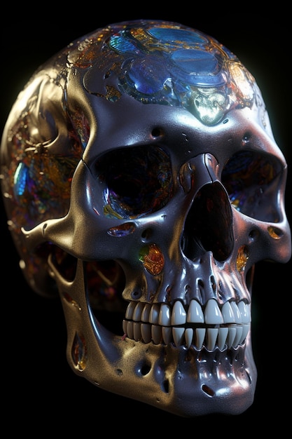 Una calavera con un diamante en ella