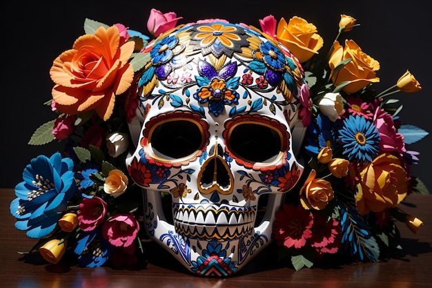 Calavera con estilo Dia De Los Muertos