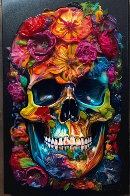 Calavera con flores.