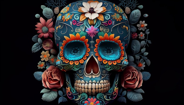 Foto calavera helloween dia de muertos