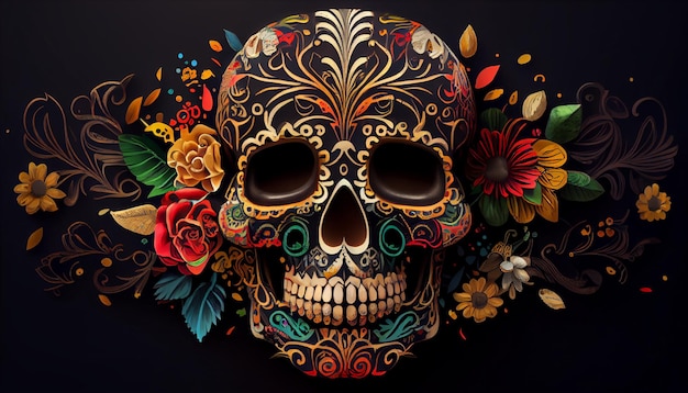 Foto calavera helloween dia de muertos