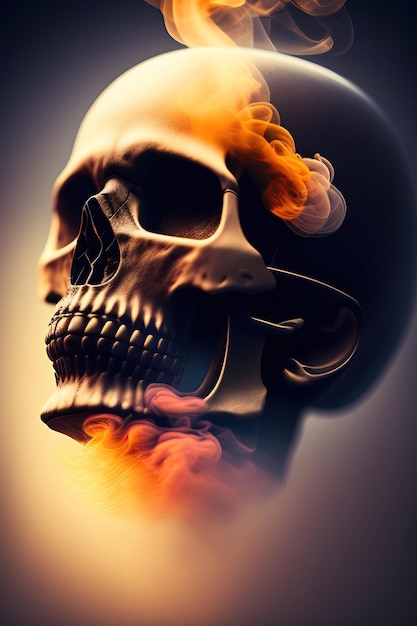 Calavera con humo