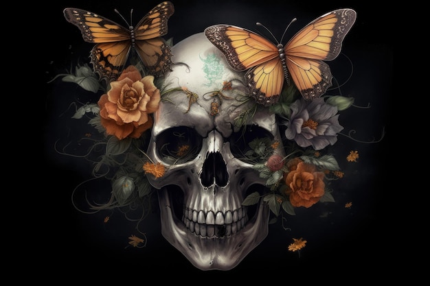 Calavera mariposa Generar Ai