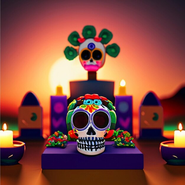 Foto calaveracalavera mexicanadia de los muertoscabeza de esqueleto