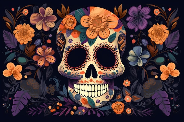 Calaveras de Catrinas representativas para la conmemoración del día de muertos México