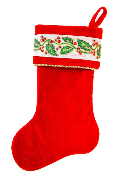 Calça vermelha de Natal para presentes de Papai Noel isolados em branco