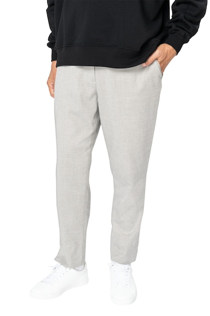 Calças de jogger maquete png em roupas casuais unisex brancas