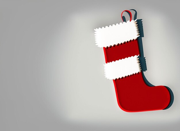Foto calcetín navideño rojo 3d
