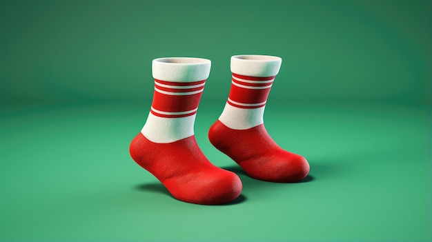 Calcetines de Navidad renderizados en 3D año nuevo