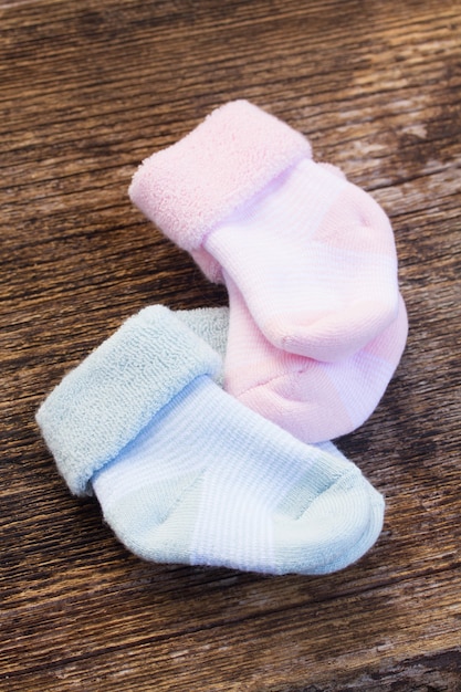 Foto calcetines rosa bebe y azul