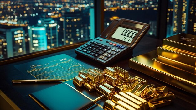 una calculadora con una calculadora en la parte superior
