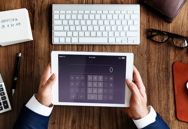 Foto calculadora calcular el concepto de aplicación de contabilidad