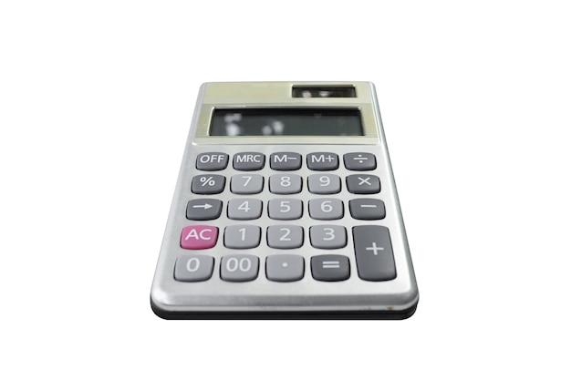 Calculadora de negócios com design simples isolada em fundo branco