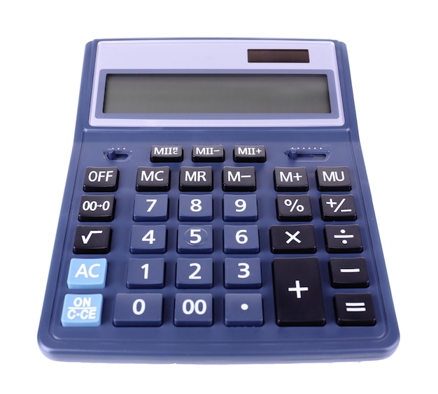 Calculadora digital aislado en blanco