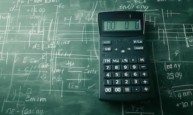 Foto calculadora con fórmulas matemáticas