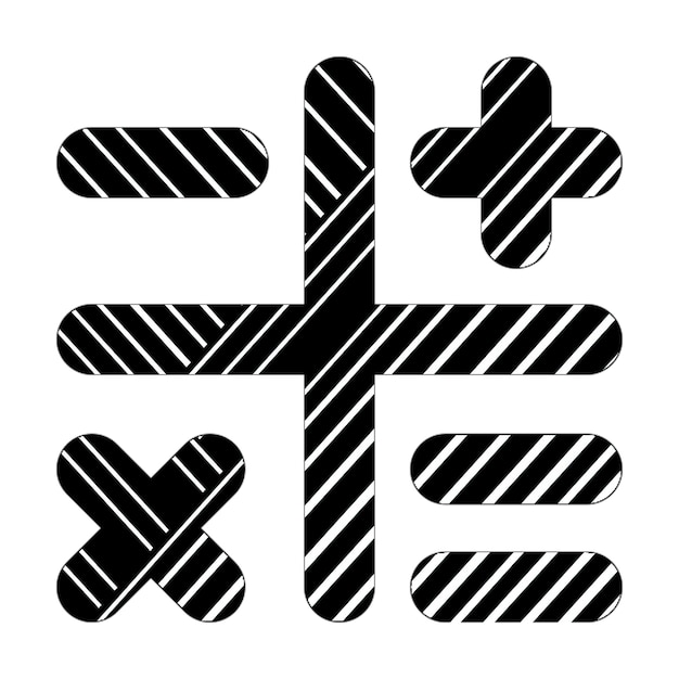 Foto calculadora icono simple líneas diagonales blancas y negras