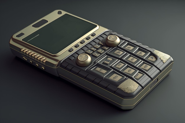 Una calculadora con teclado y botones