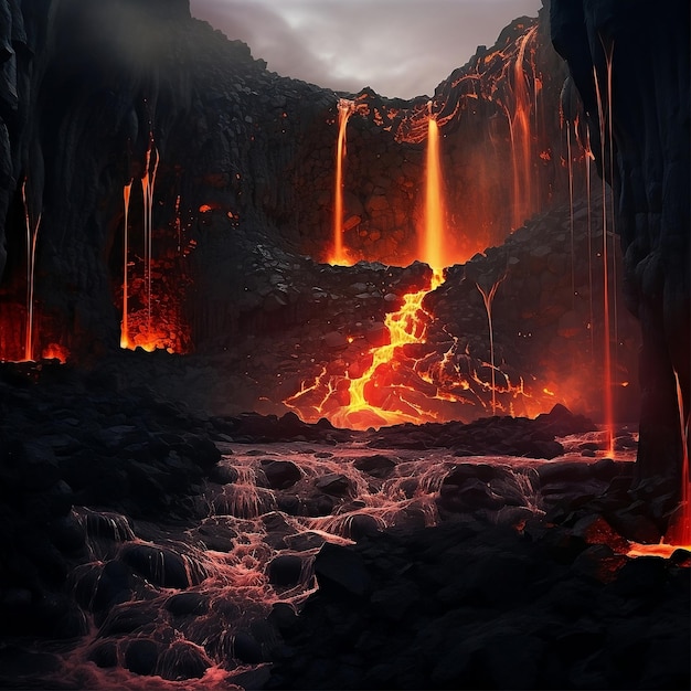 Caldera_lava_cascadas