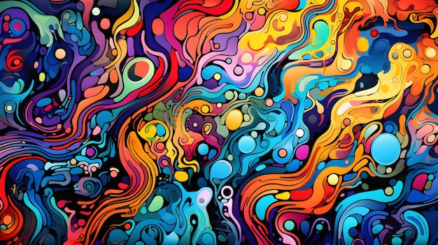 Caleidoscopio abstracto psicodélico de colores vibrantes