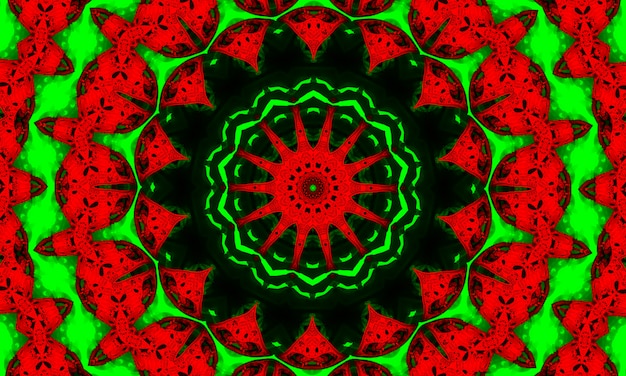 Caleidoscópio em cores de Natal de vermelho e verde. Feliz Natal 2022 padrão.
