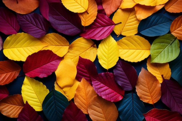 El caleidoscopio del otoño Un colorido y brillante dosel de hojas AR 32
