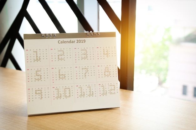 Foto calendario 2019, planificación de cita o cosas que hacer.