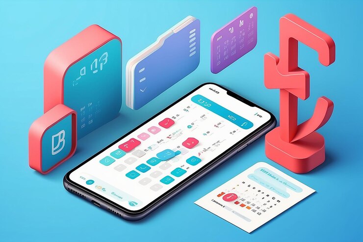 Foto calendario 3d y marcas de verificación en el teléfono concepto de planificación concepto de organización del flujo de trabajo vector de moda y moderno en estilo 3d