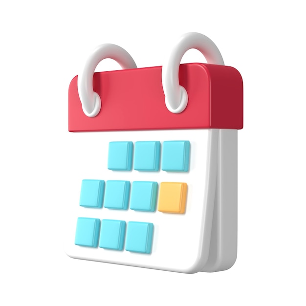 El calendario 3D png clipart es un símbolo de recordatorio en un fondo transparente
