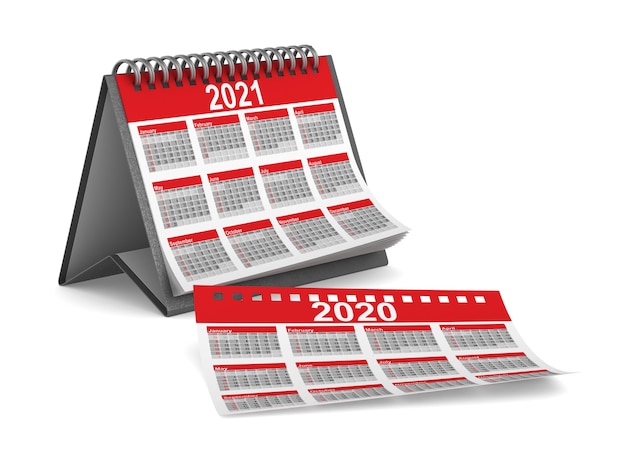 Calendario del año 2021 en blanco.